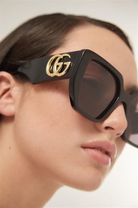 gucci sunglasses black with color on side|shop gucci sunglasses online.